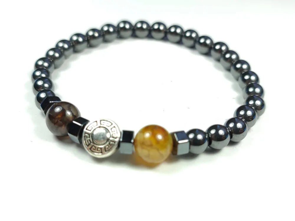 Hemati̇t Ve Doğal Taş Kombi̇nli̇ Bi̇lekli̇k küçük resim 3