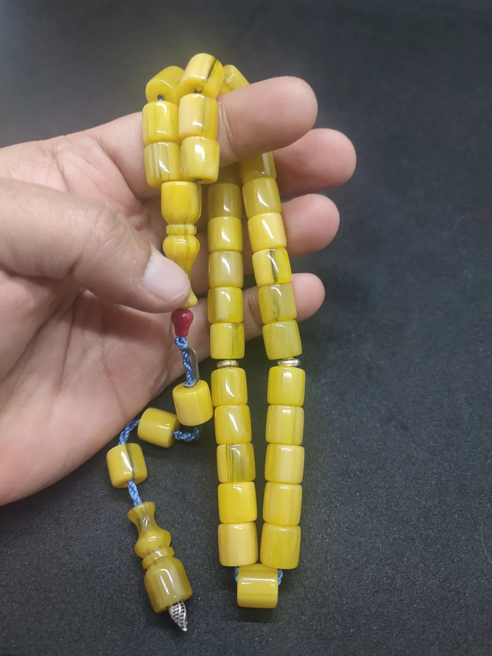 Zeyzun Usta Eseri̇ Di̇k Damar (İmza Çi̇vi̇ Ara Pulları Gümüş) Sıkma Kehri̇bar küçük resim 4