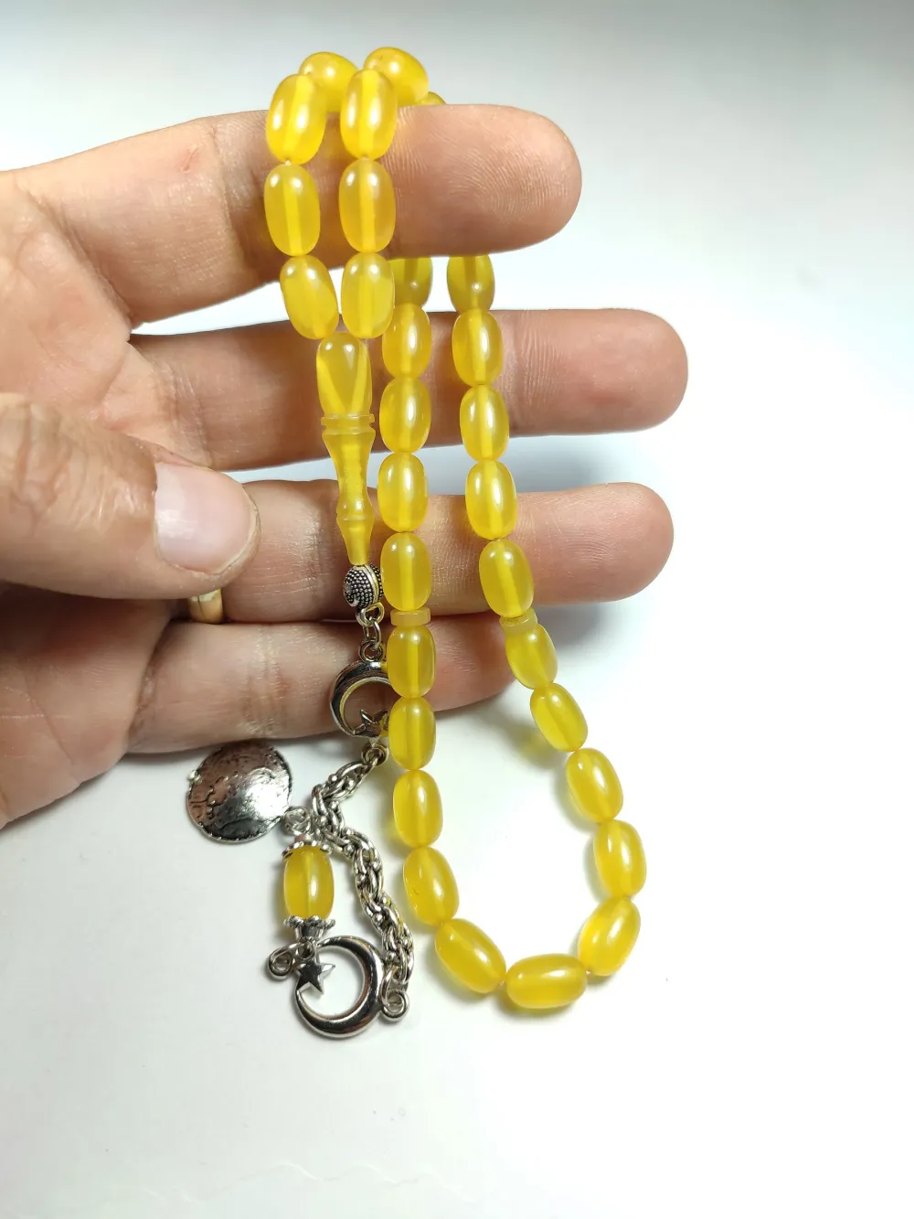 Alman Gümüş Püskül Kombi̇nli̇ Sıkma Kehri̇bar küçük resim 4