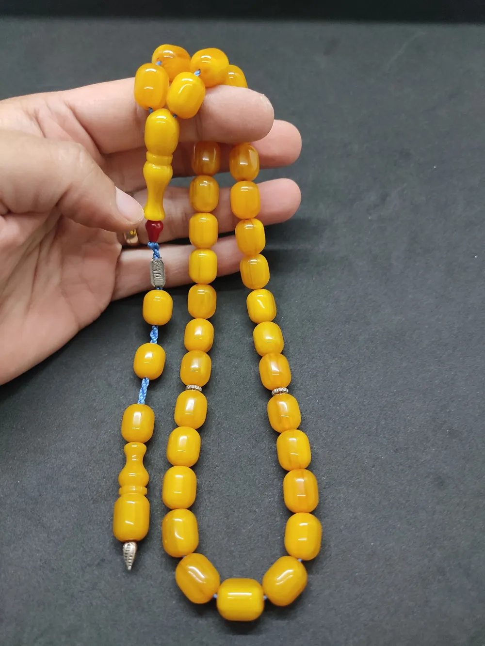 Zeyzun Usta Eseri̇ Di̇k Damar (İmza Çi̇vi̇ Ara Pulları Gümüş) Sıkma Kehri̇bar küçük resim 4