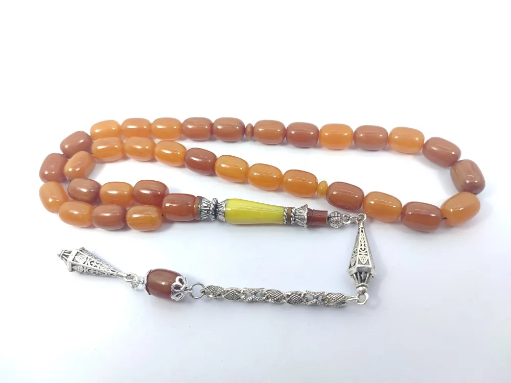 Şevket Alkan Usta İşi̇ 925 Ayar Gümüş Nakkaş İmame  Sıkma Kehri̇bar küçük resim 2