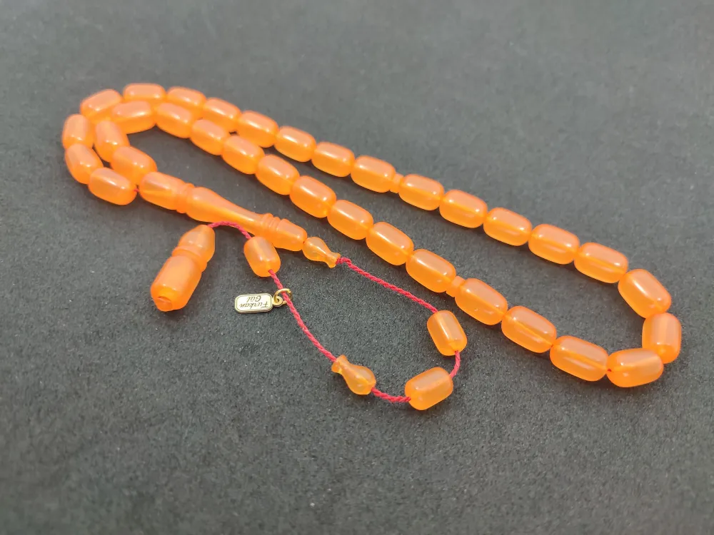 Furkan Gül Usta Eseri̇ 0.6 Şeffaf Deli̇m Çi̇ft Kat Ci̇lalı Yemen Zar Kehri̇bar küçük resim 3