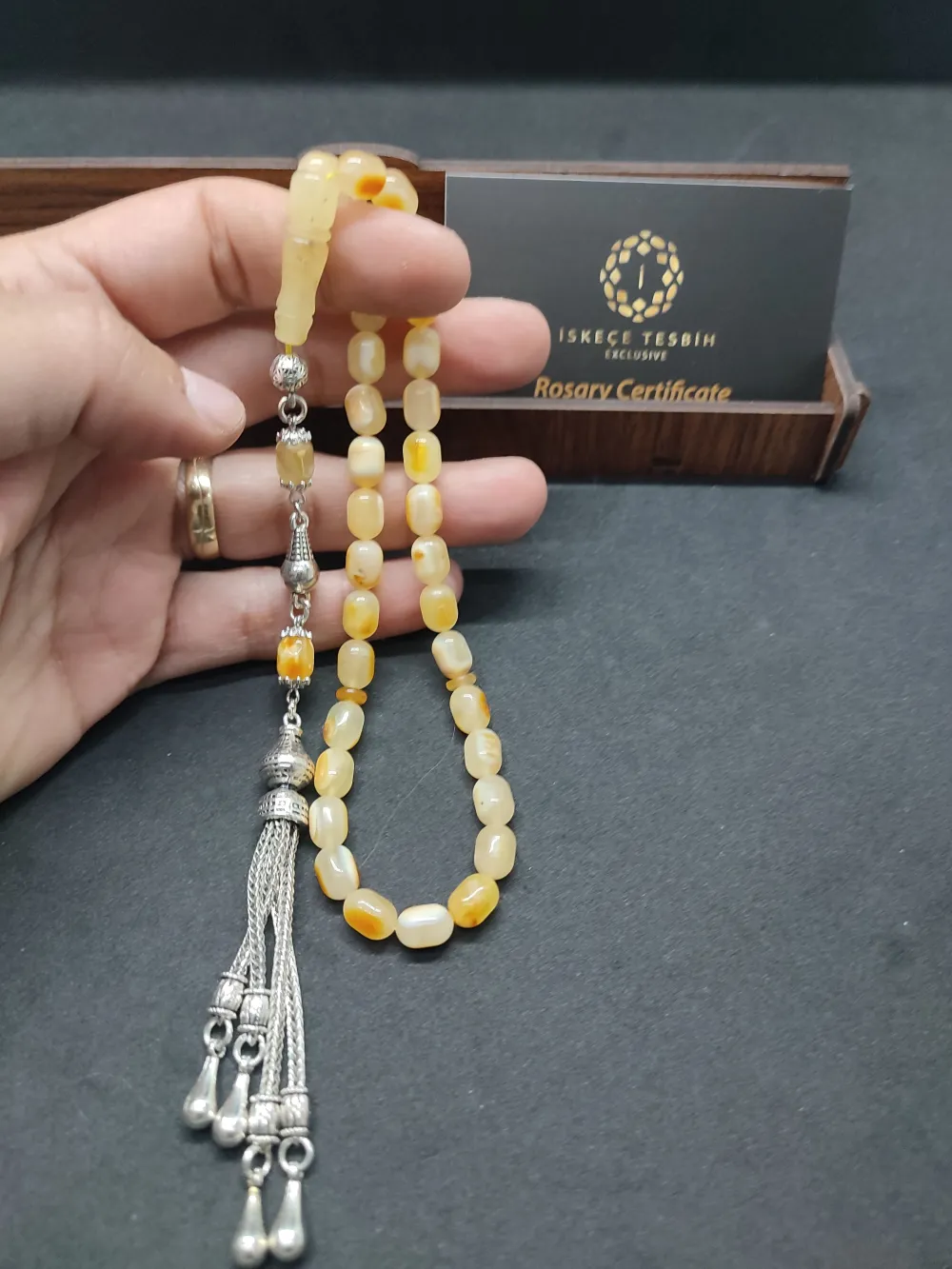 Ahşap Kutulu  6.25 Gr. Gümüş Püsküllü 13.75 Gr. Rus Kaya Damla küçük resim 4