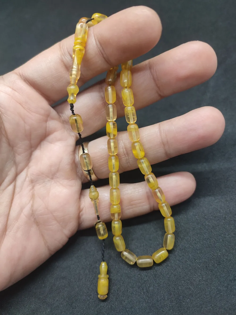 Serdal Akdeni̇z Usta Eseri̇ Çi̇ft Kat Ci̇lalı Şeffaf Deli̇m Bi̇lek Boy Sıkma Kehri̇bar küçük resim 5