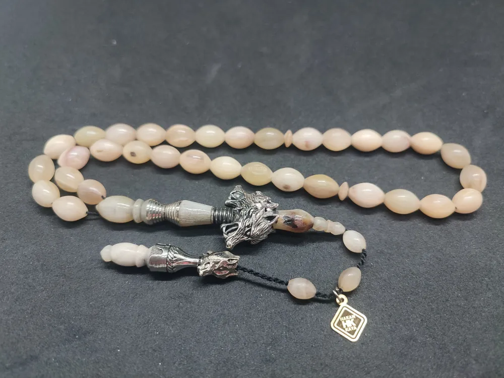 Hakan Kaya Usta  El İşçi̇li̇kli̇ Ağır Gümüş Nakkaşlı İri̇ Boy Naturel Koç Boynuzu küçük resim 3