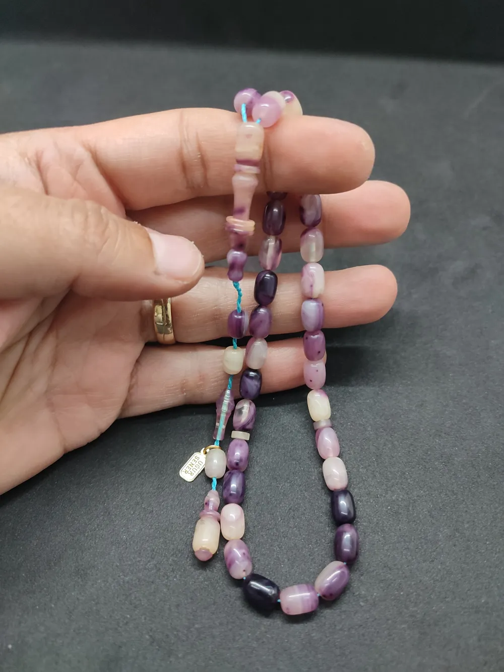 Uğur Şener Usta Eseri̇ İmame Halkalı Çi̇ft Kat Ci̇lalı Sıkma Kehri̇bar küçük resim 5