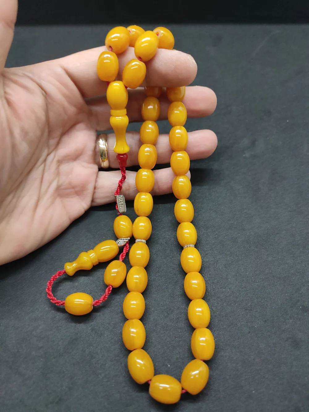 Zeyzun Usta Eseri̇ Di̇k Damar (İmza Çi̇vi̇ Ara Pulları Gümüş) Sıkma Kehri̇bar küçük resim 4