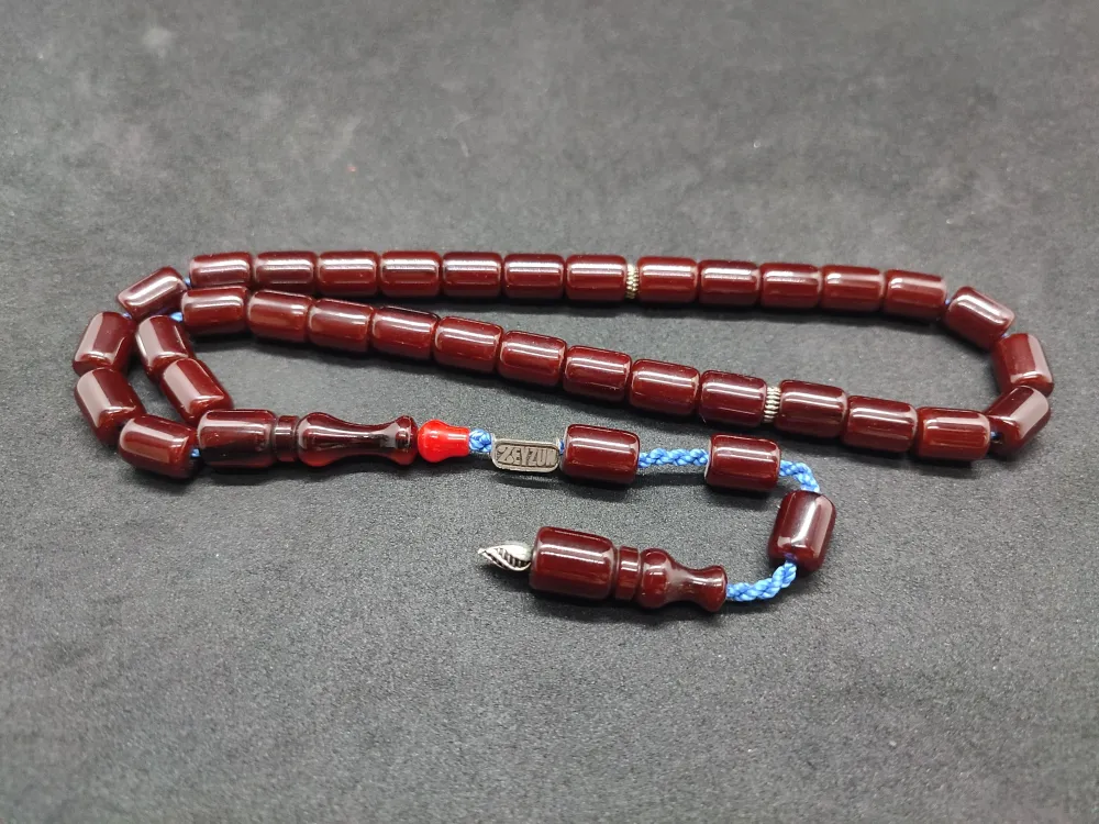 Zeyzun Usta Eseri̇ Di̇k Damar (İmza Çi̇vi̇ Ara Pulları Gümüş) Sıkma Kehri̇bar küçük resim 2