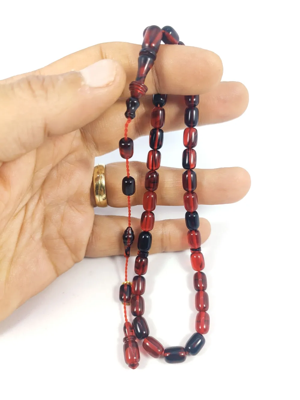 Ayhan Turan Usta Eseri̇ 0.6 Mm Deli̇m Halkalı İmame Tam El Boy Ateş-İ Kehri̇bar küçük resim 5