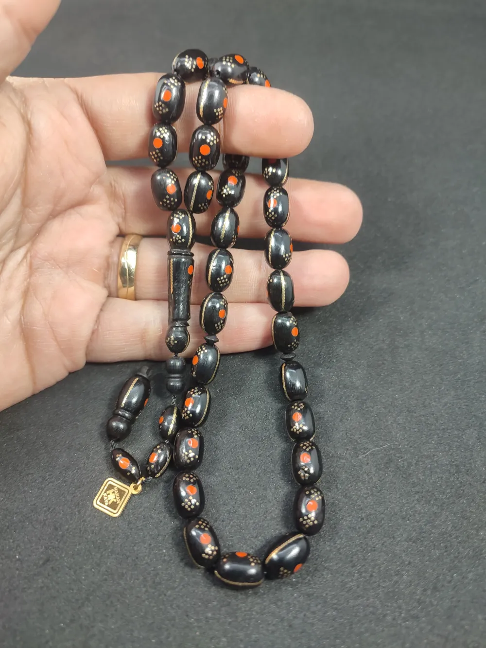 Hakan Kaya Usta Eseri̇ 3'Lü Gümüş Yarma Gümüş Çakımlı Mi̇neli̇ İnci̇ Si̇yahı Kuka küçük resim 4