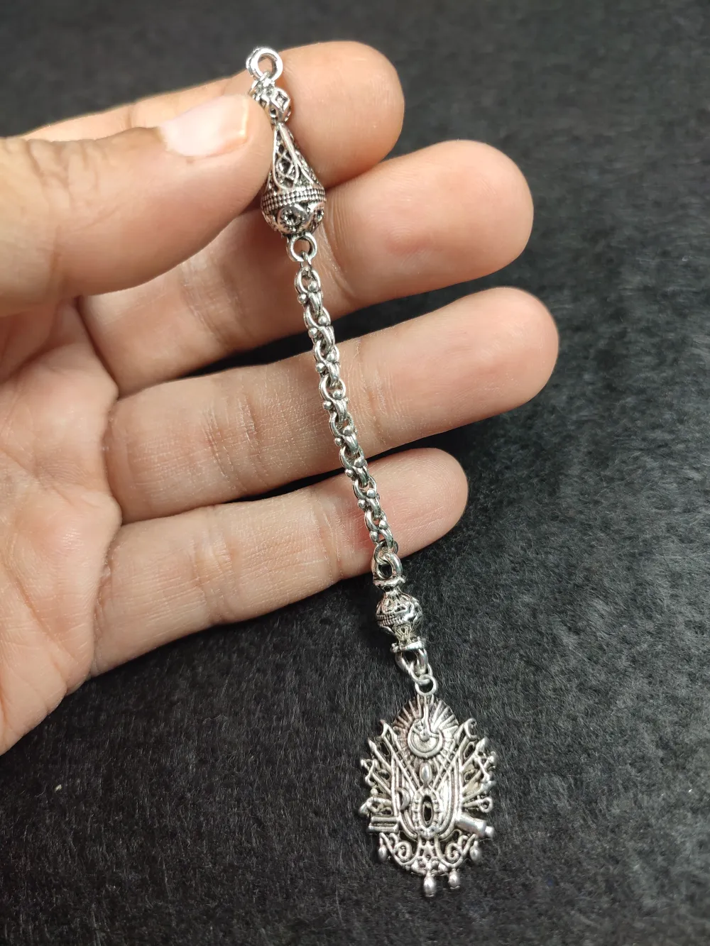 Usta İşçi̇li̇kli̇ 0.5 Mi̇kron 925 Ayar Gümüş Kaplama Tesbi̇h Püskülü küçük resim 2