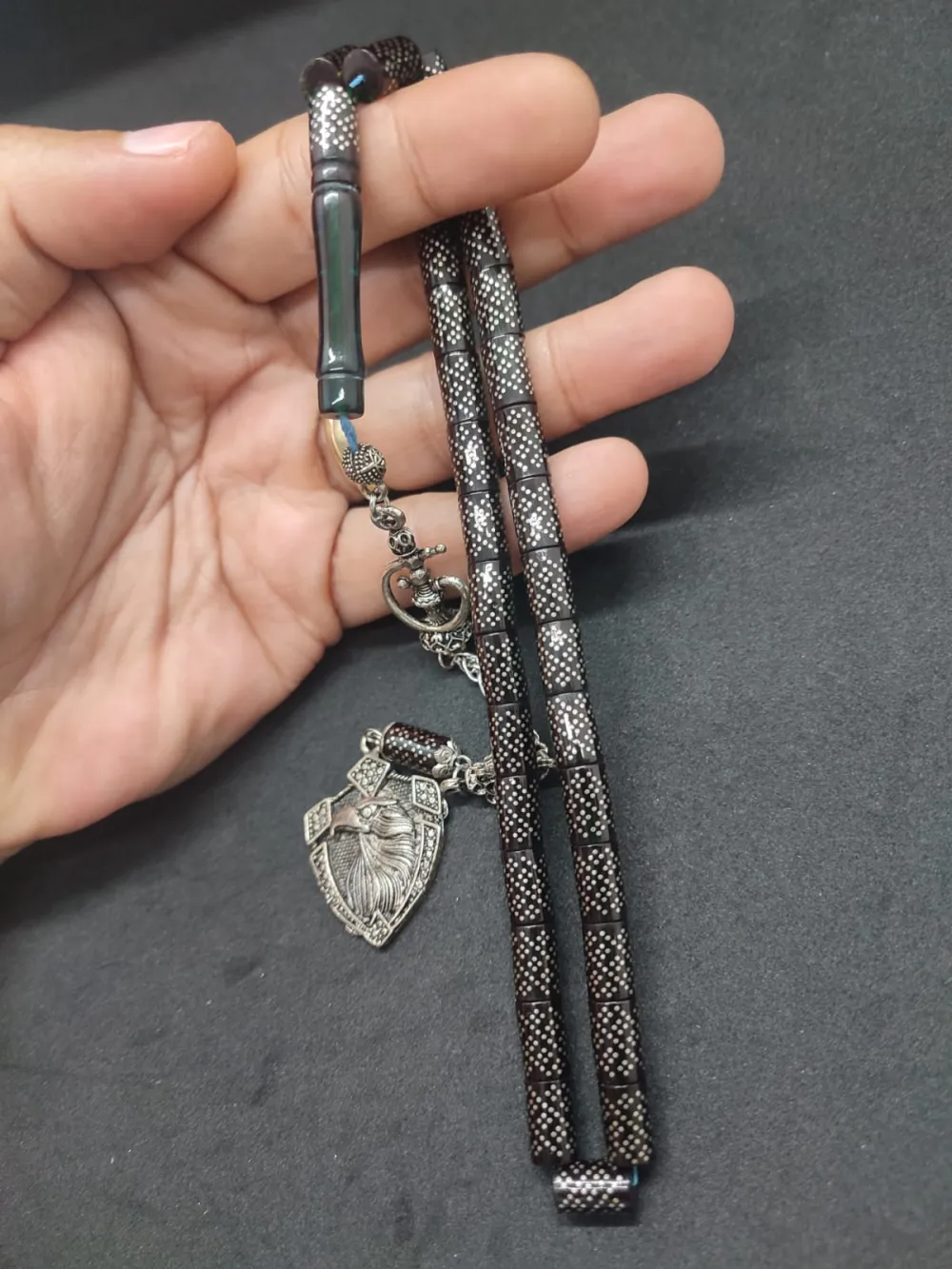 Emrah Baran Usta İşi̇ 925 Ayar Gümüş Çakımlı (10.000 Çakım) Ateş-İ Kehri̇bar küçük resim 2