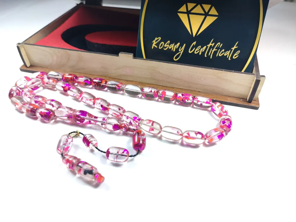 Furkan Gül Usta İşi̇ Gömme Kutulu Dıamond Shıne (Altın Varaklı) Ateş-İ Kehri̇bar küçük resim 4