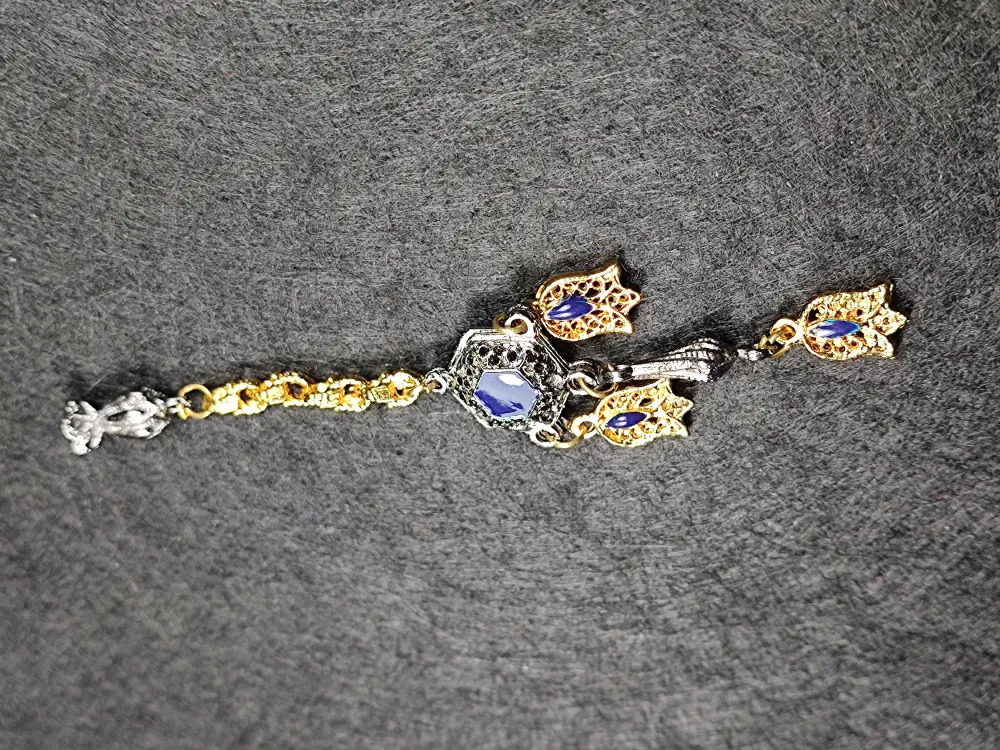 Usta İşçi̇li̇kli̇ Gümüş Kaplama Tesbi̇h Püskülü Kopyası küçük resim 3