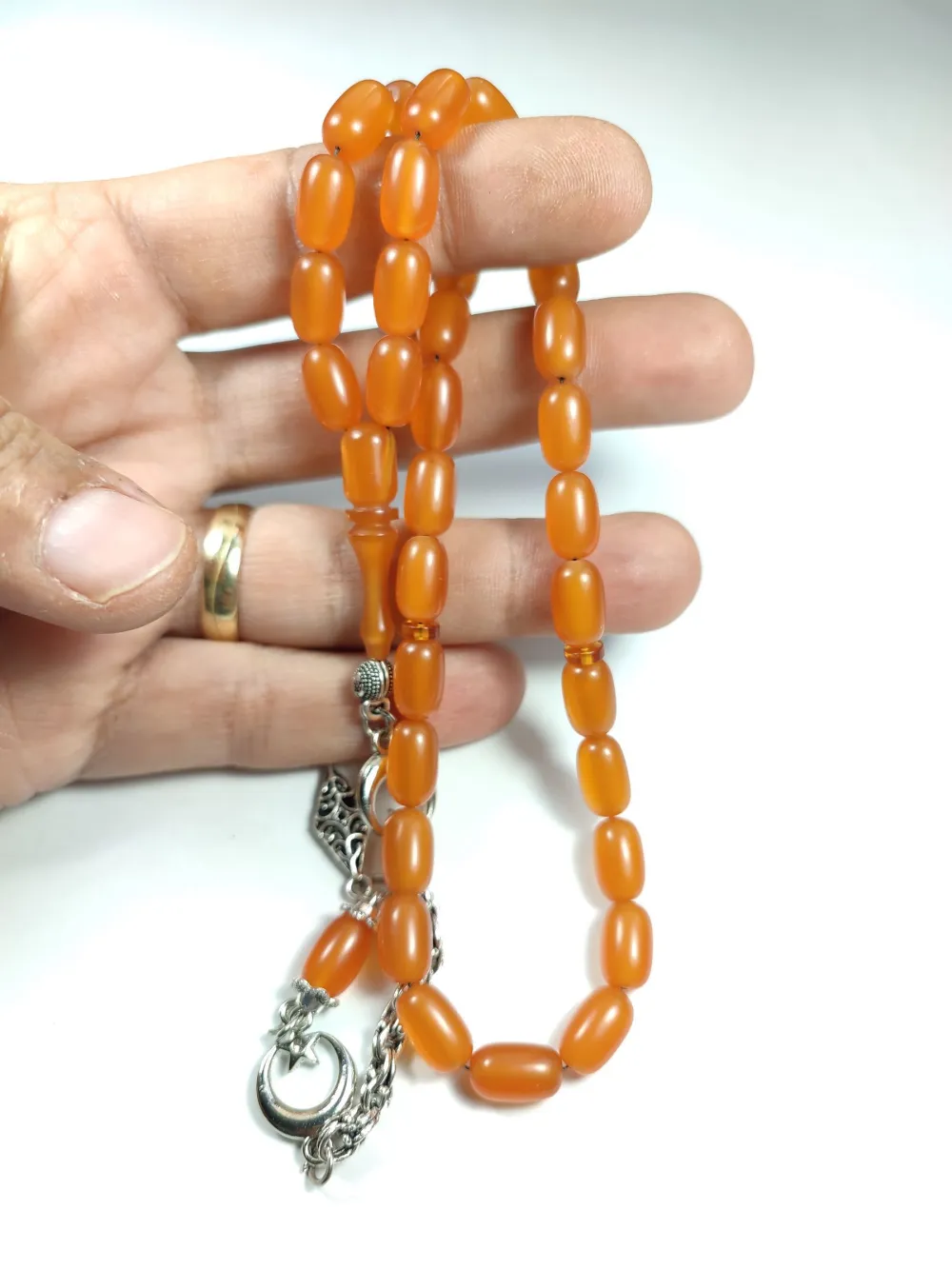 Alman Gümüş Püskül Kombi̇nli̇ Sıkma Kehri̇bar küçük resim 4