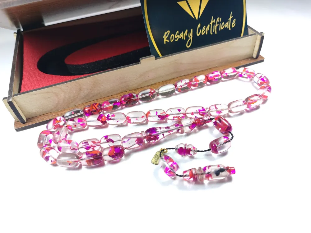 Furkan Gül Usta İşi̇ Gömme Kutulu Dıamond Shıne (Altın Varaklı) Ateş-İ Kehri̇bar küçük resim 5