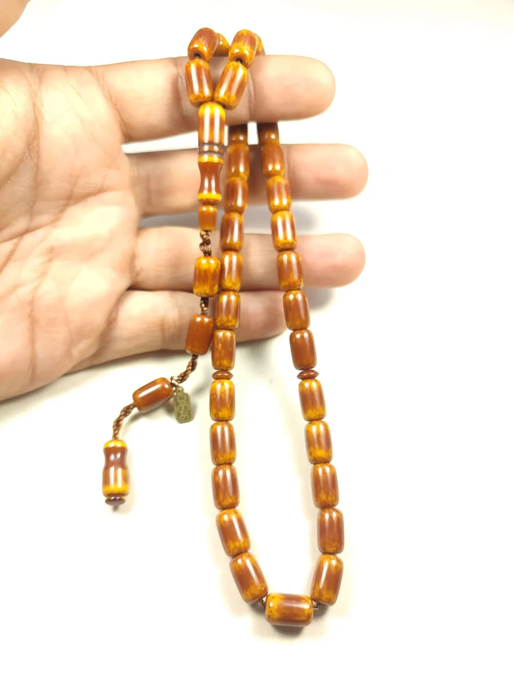 Muhammed Dabbas Usta İşi̇ İmzalı Kemi̇k Model Sıkma Kehri̇bar küçük resim 4