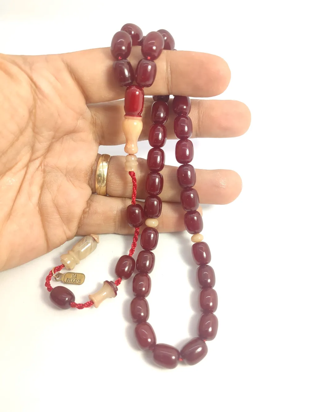 İsa Balkaya Usta Eseri̇ Çi̇ft Parça İmame Havşalı  Eski̇ Usul Sıkma Kehri̇bar küçük resim 5