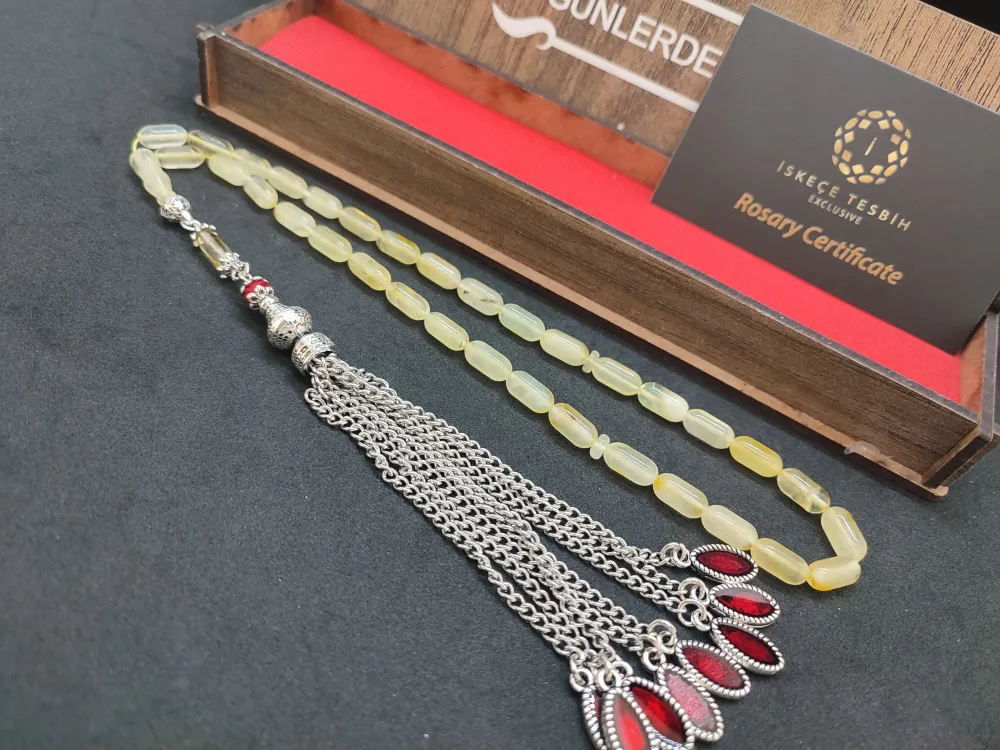 Ahşap Kutulu 475 Ayar Gümüş Püsküllü Kali̇ngrad Kaya Damla 8.18 Gr. küçük resim 2