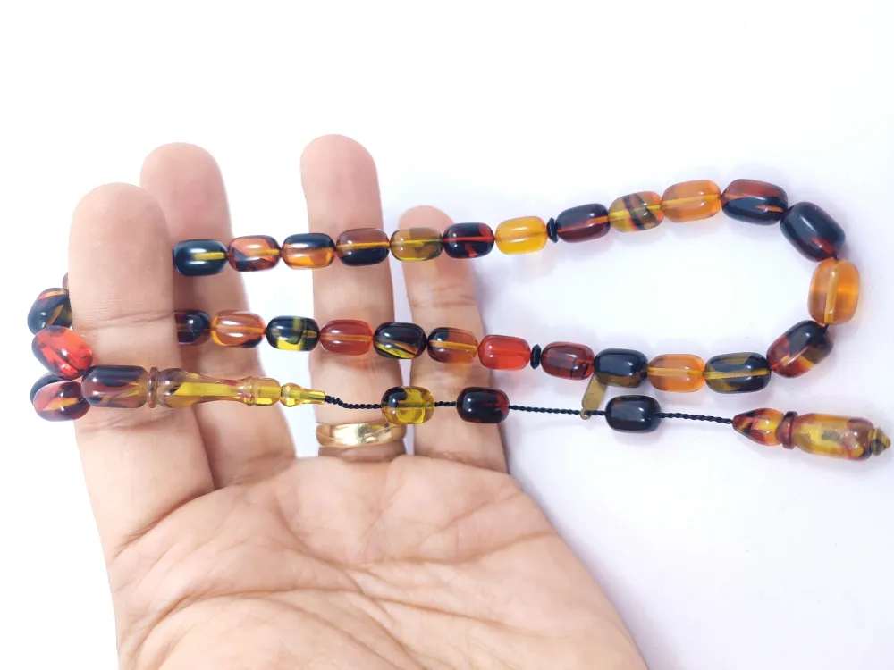 Uğur Şener Usta Eseri̇ 0.6 Şeffaf Deli̇m Çi̇ft Kat Ci̇lalı Ateş-İ Kehri̇bar küçük resim 4