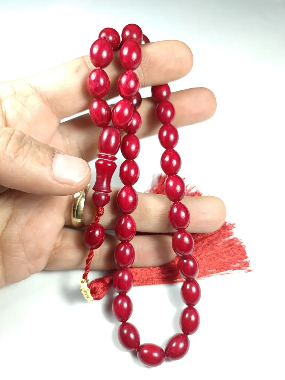 Ebu Zeyn Usta İşi̇ İmzalı Mühürlü Sıkma Kehri̇bar küçük resim 5