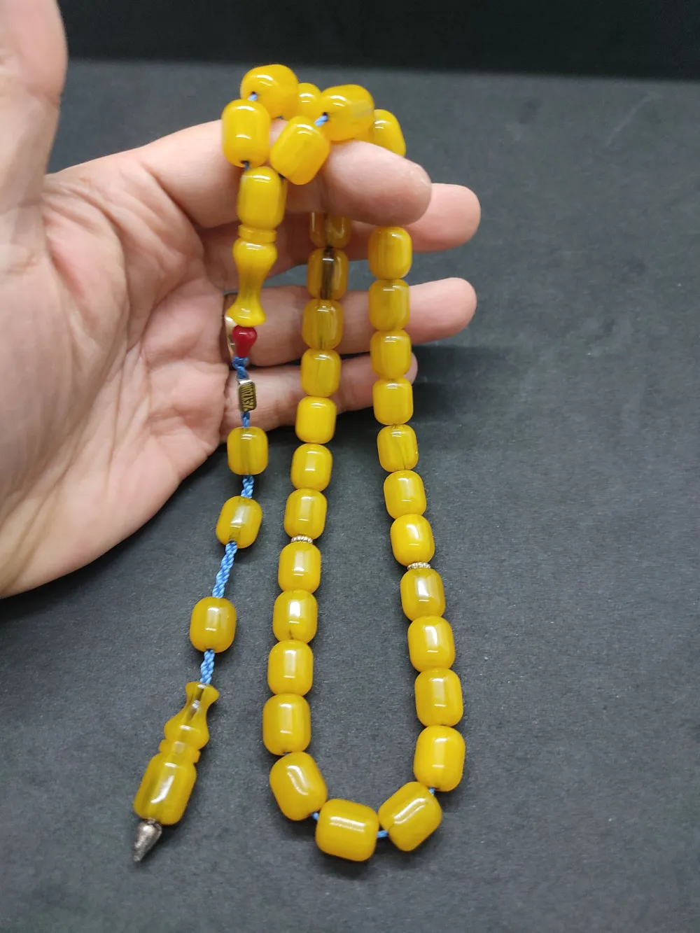 Zeyzun Usta Eseri̇ Di̇k Damar (İmza Çi̇vi̇ Ara Pulları Gümüş) Sıkma Kehri̇bar küçük resim 5