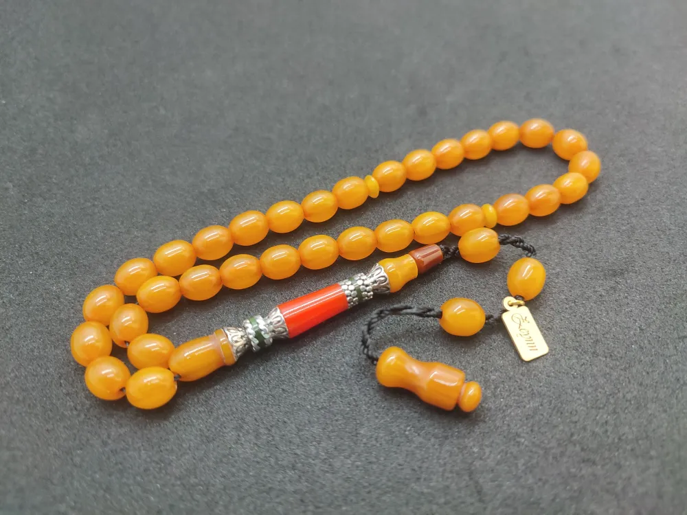 Zeyn Usta Eseri̇ Gümüş Nakkaş El Boy Sıkma Kehri̇bar