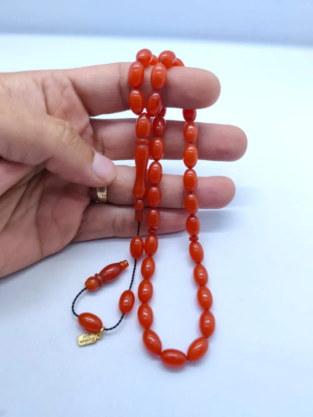 Furkan Gül Usta Eseri̇ 0.6 Şeffaf Deli̇m Çi̇ft Kat Ci̇lalı Yemen Zar Kehri̇bar küçük resim 5