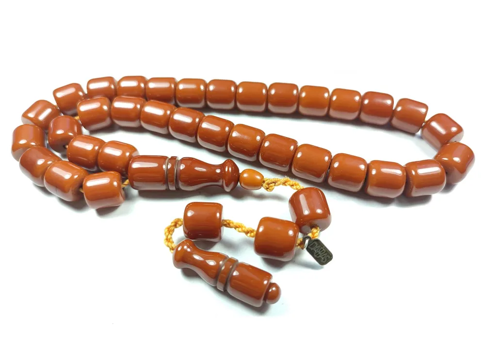 Dabbas Usta İşi̇ İmzalı (İmzası Gümüştür) Sıkma Kehri̇bar küçük resim 3