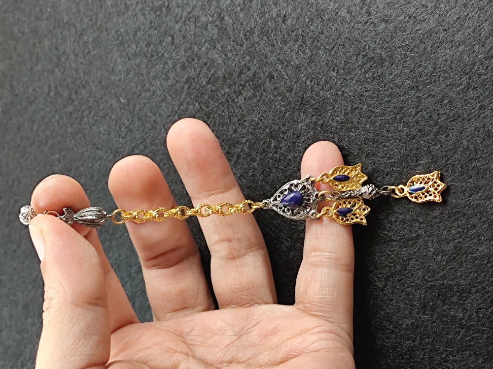 Usta İşçi̇li̇kli̇ Gümüş Kaplama Tesbi̇h Püskülü