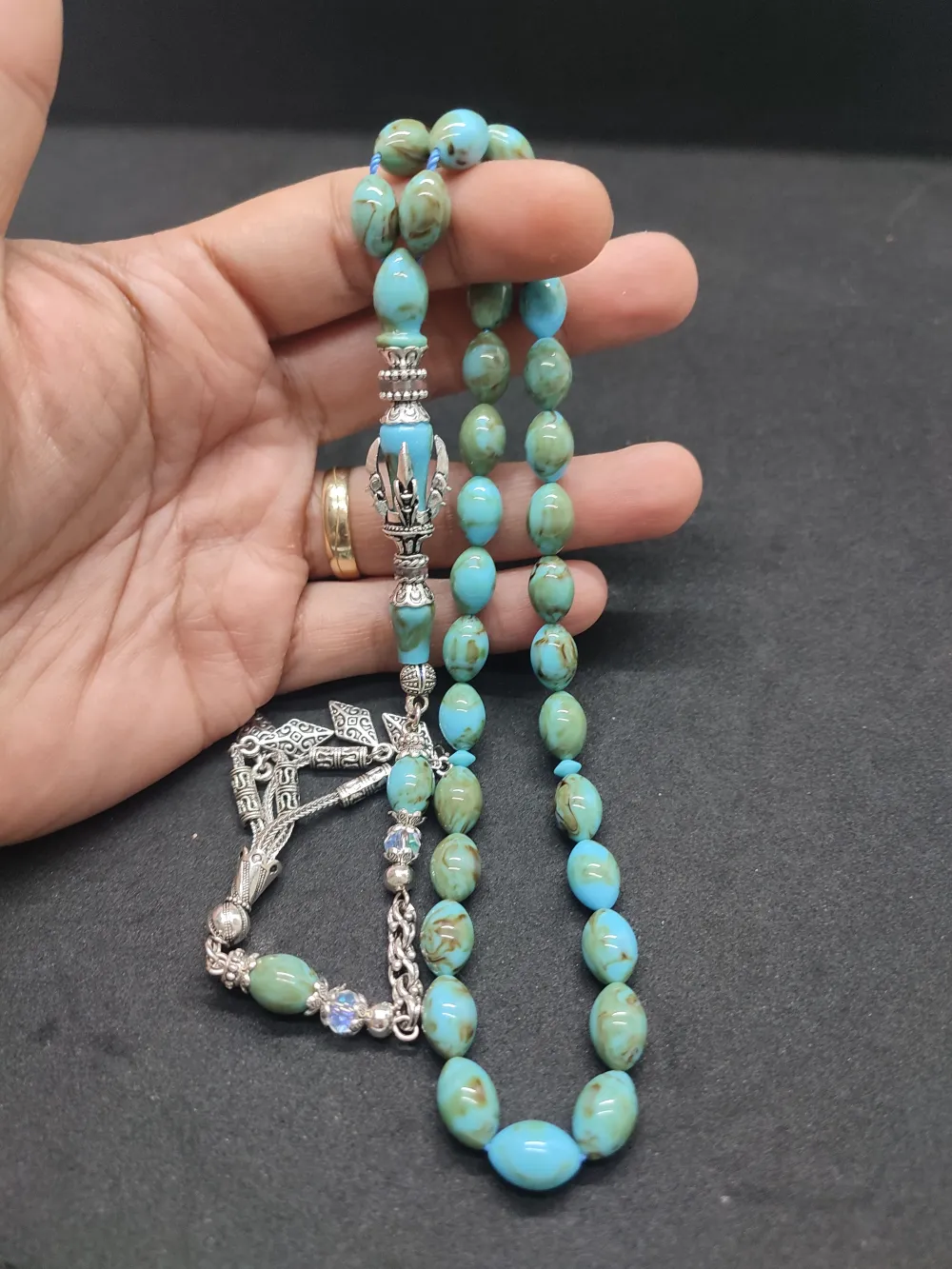 Zeyn Usta Eseri̇ Gümüş Nakkaş İmame Pençe Model Sıkma Kehri̇bar küçük resim 4