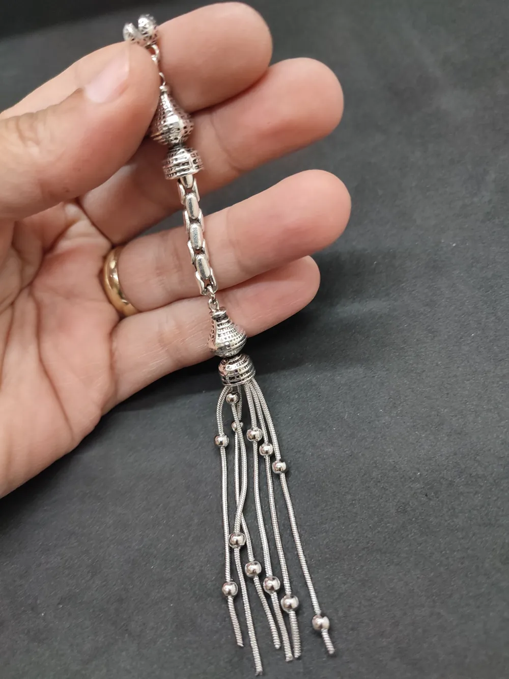 475 Ayar Gümüş Tesbi̇h Püskülü küçük resim 2