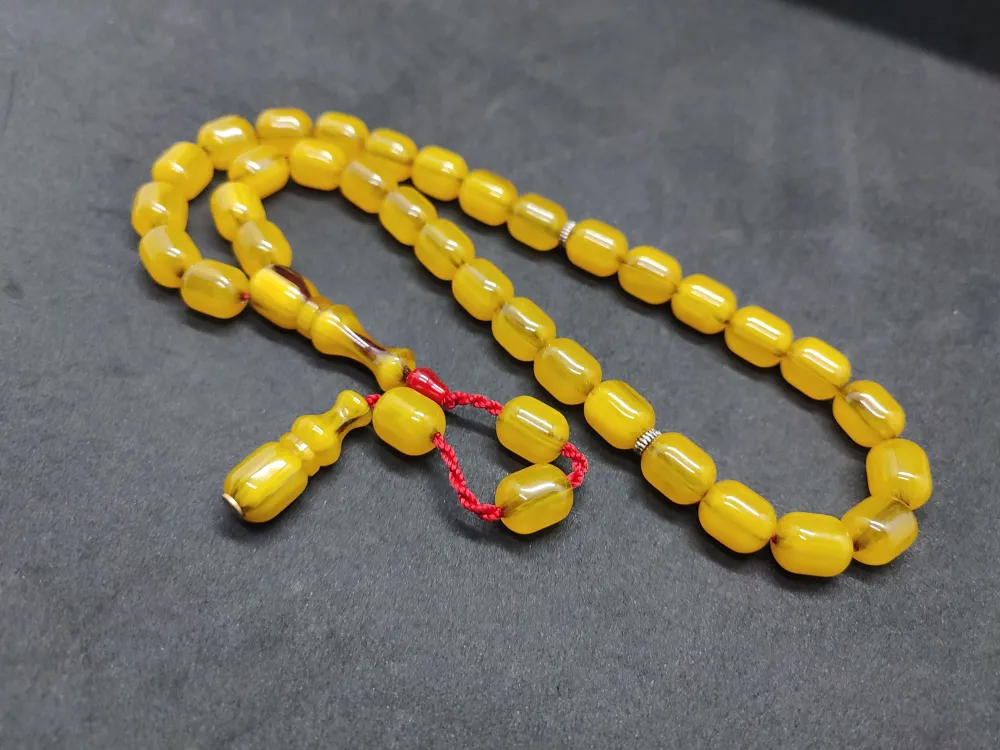 Zeyzun Usta Eseri̇ (İmza Çi̇vi̇ Ara Pulları Gümüş) Sıkma Kehri̇bar