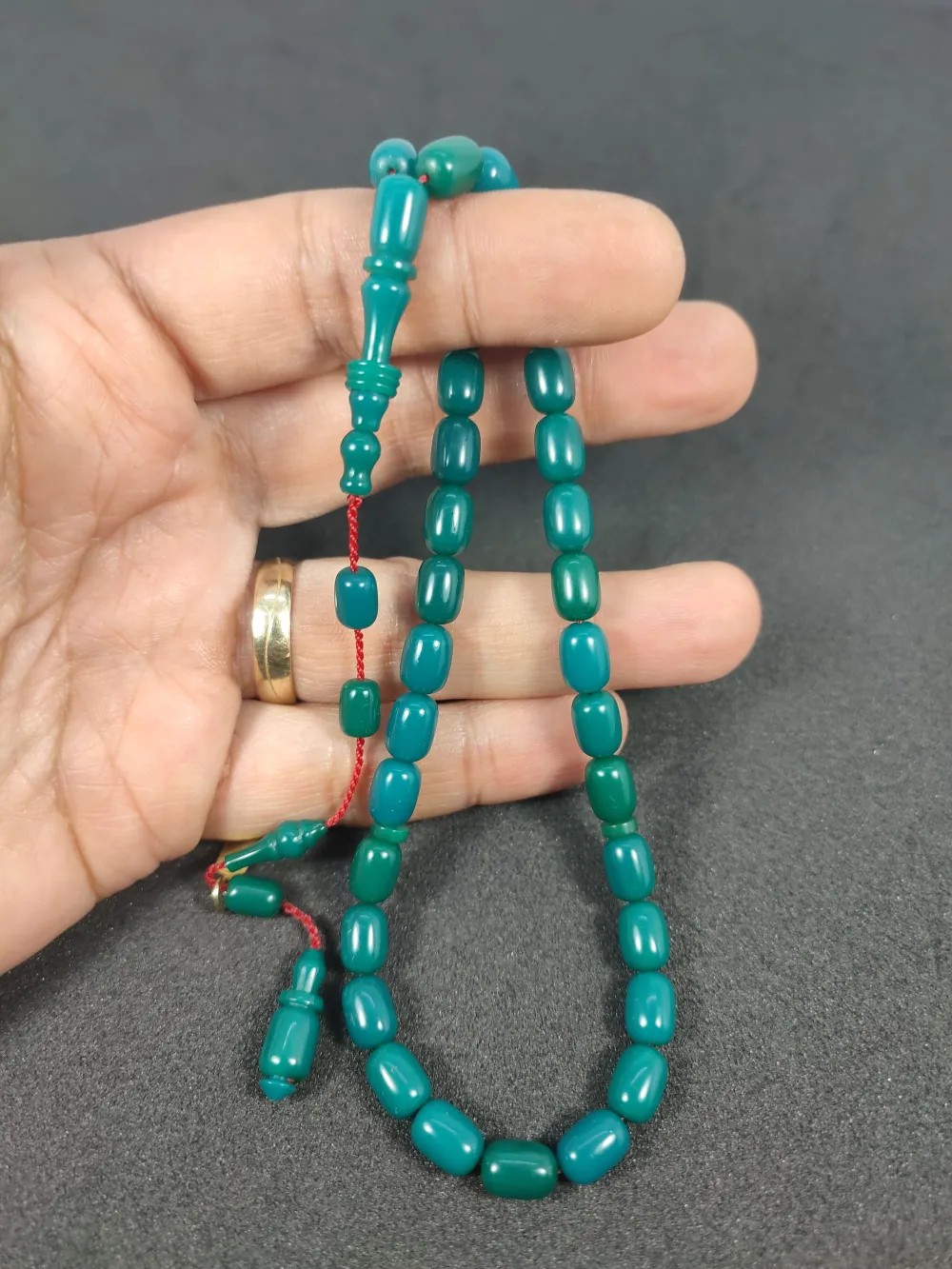 Ayhan Turan Usta Eseri̇ 0.6 Mm Deli̇m Halkalı İmame Tam El Boy Sıkma Kehri̇bar küçük resim 5