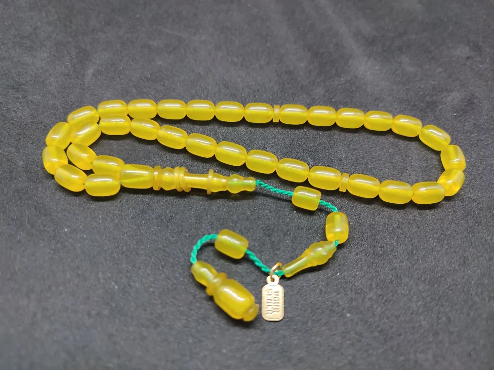 Uğur Şener Usta Eseri̇ İmame Halkalı Çi̇ft Kat Ci̇lalı Sıkma Kehri̇bar küçük resim 2