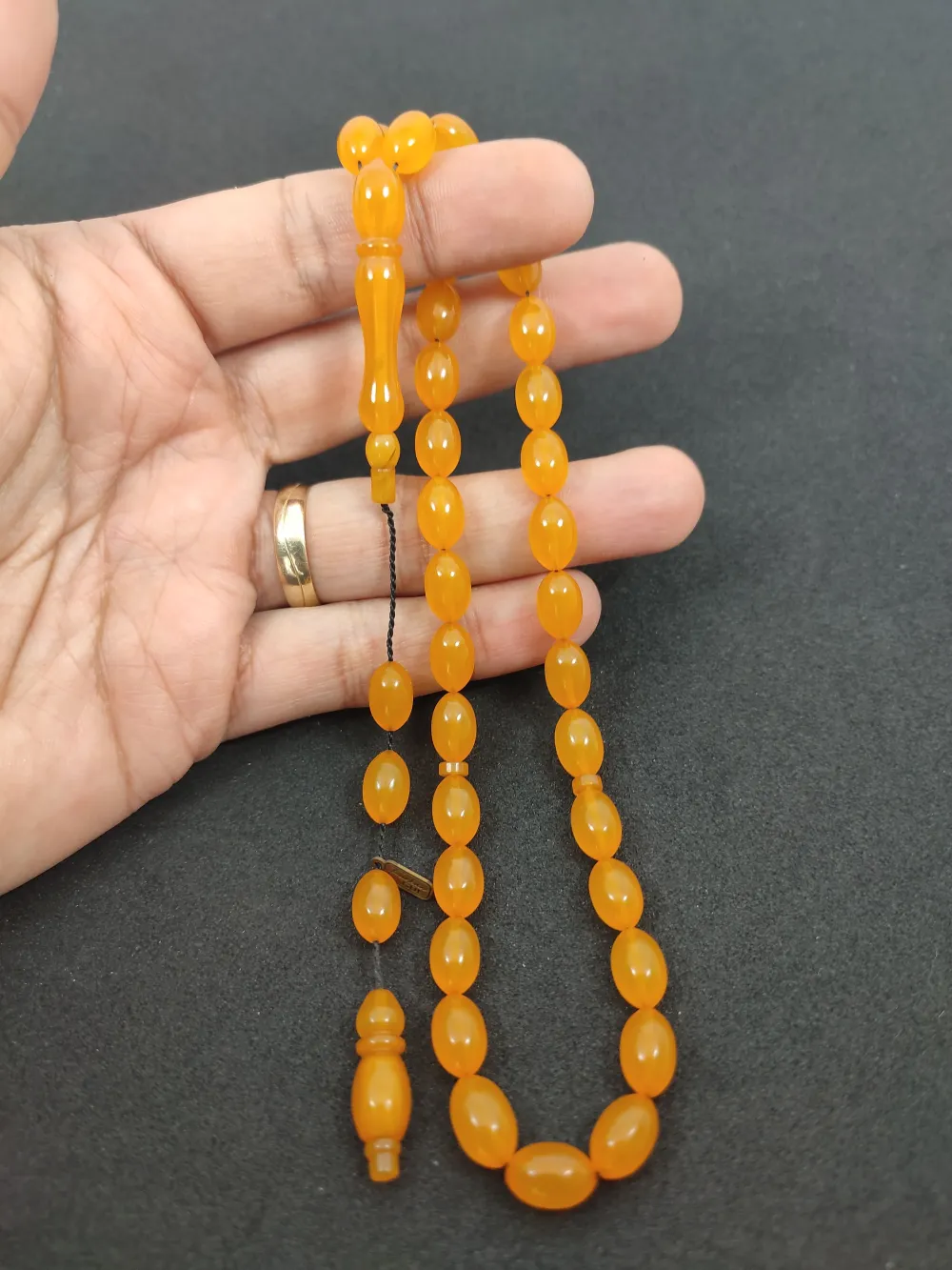 Furkan Gül Usta Eseri̇ 0.6 Şeffaf Deli̇m Çi̇ft Kat Ci̇lalı Yemen Zar Kehri̇bar küçük resim 4