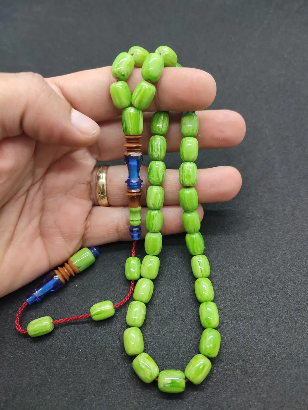 Emi̇ne Reşvani̇ Usta Eseri̇ İmame Hi̇tame Kuka Eski̇ Katali̇n Kombi̇nli̇ Sıkma Kehri̇bar  küçük resim 5