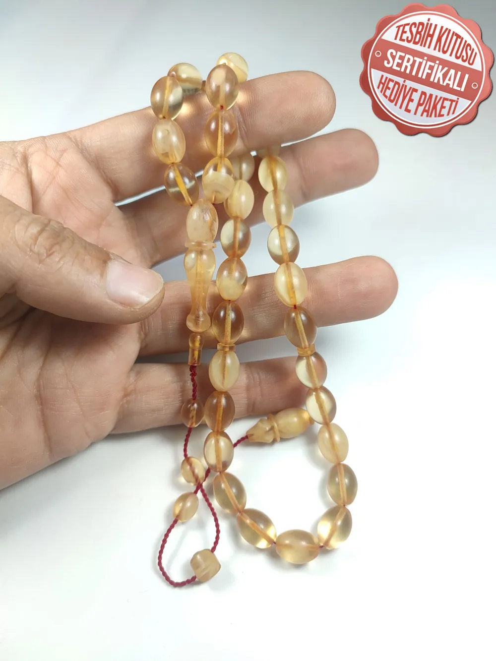 Hi̇kmet Al Sai̇d Usta İşi̇ İmzalı Mühürlü 0.6 Mm Alman Zar  Kehri̇bar küçük resim 4