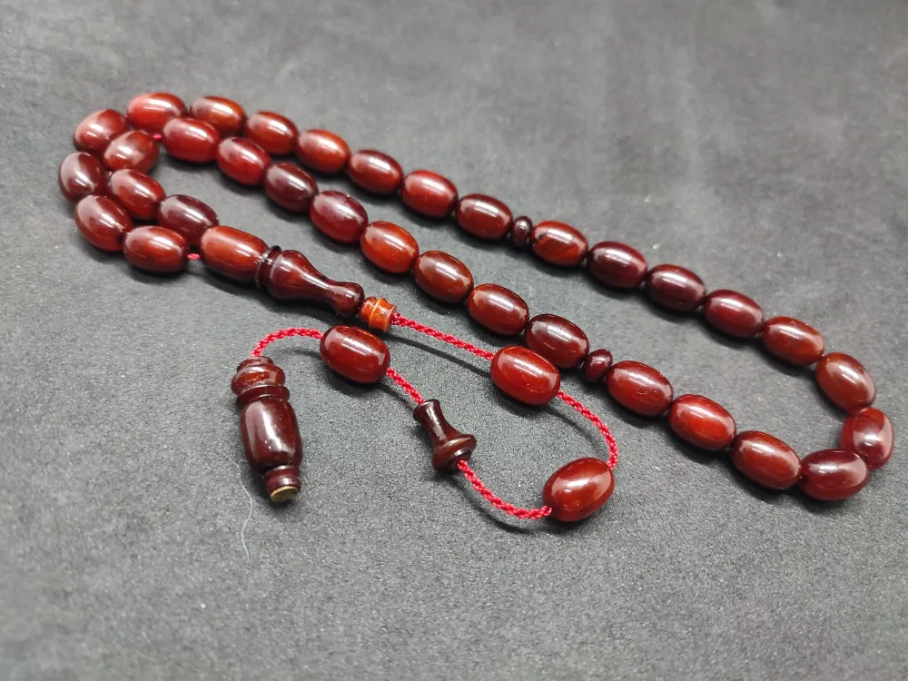 İsa Balkaya Usta Eseri̇  Eski̇ Usul Kat Kat İpe Di̇zi̇li̇ Eski̇ Sıkma Kehri̇bar