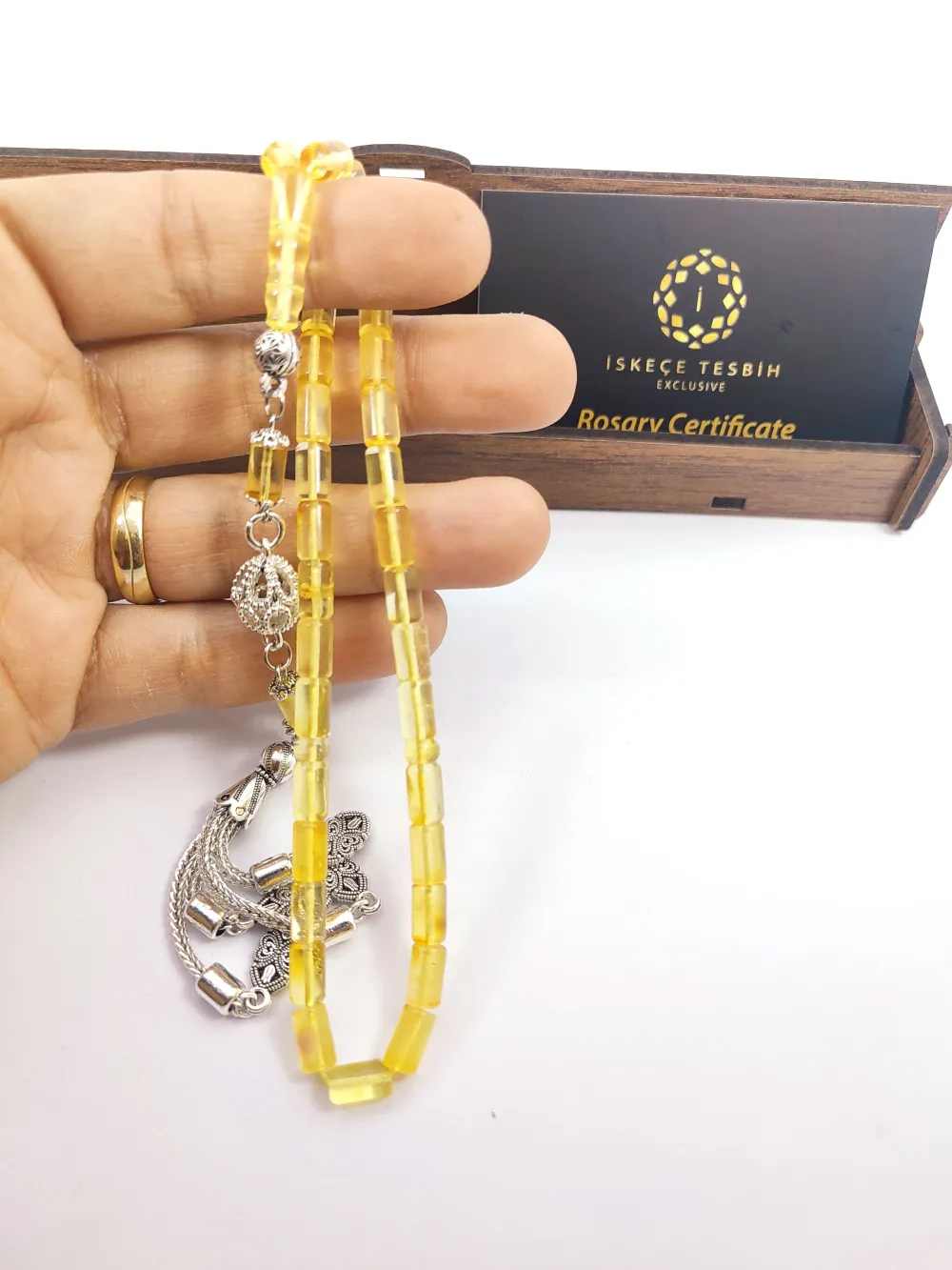 Gümüş Püsküllü İskeçeli̇ Cemi̇l Usta Eseri̇ 9.50 Gr. Li̇tfanya Kaya Damla Kehri̇bar küçük resim 4