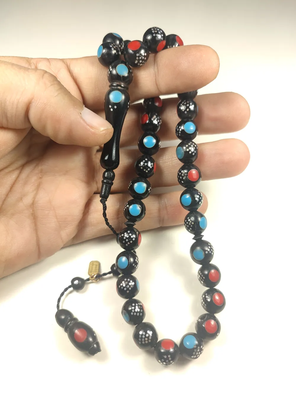 Hali̇l Hi̇lmi̇  İmzalı 925 Ayar Gümüş Çakımlı Mi̇ne Ve Fi̇ruze Taşı İşlemeli̇  Kuka küçük resim 4