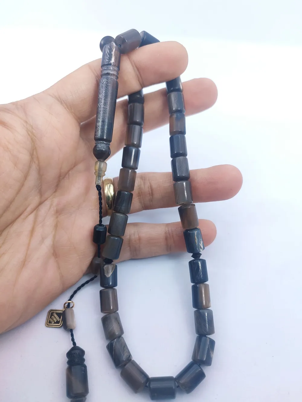 İskeçeli̇ Cemi̇l Usta Eseri̇ İmame Hi̇tame Eski̇tme Yapılmış Damarlı   Bufalo Boynuzu küçük resim 4