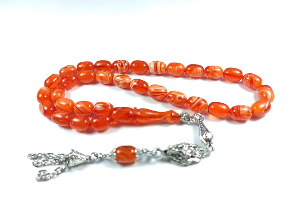 Mi̇neli̇ Alman Gümüş Püskül Kombi̇nli̇  Sıkma Kehri̇bar küçük resim 2