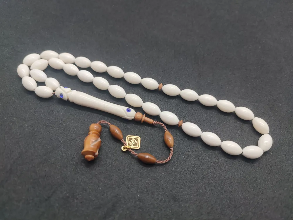 İskeçeli̇ Cemi̇l Usta Eseri̇ Swarovski̇ Taş Çakımlı Kuka Kombi̇nli̇ Deve Kemi̇ği̇ küçük resim 3