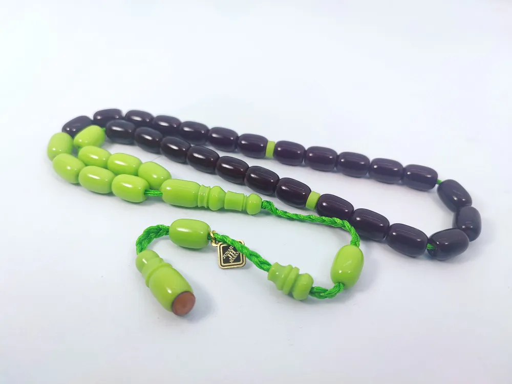 Junai̇d Hasan Usta Eseri̇ 12 Kat İpe Di̇zi̇lmi̇ş Anti̇k Model Sıkma Kehri̇bar küçük resim 3