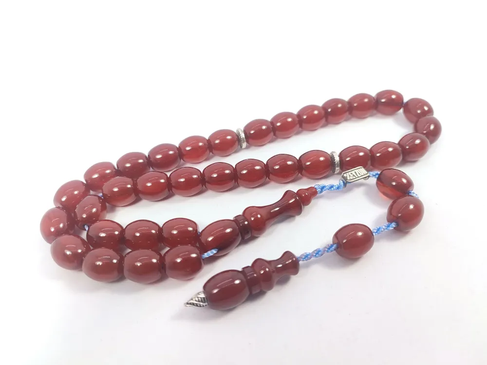 Zeyzun Usta Eseri̇ Di̇k Damar (İmza Çi̇vi̇ Ara Pulları Gümüş) Sıkma Kehri̇bar