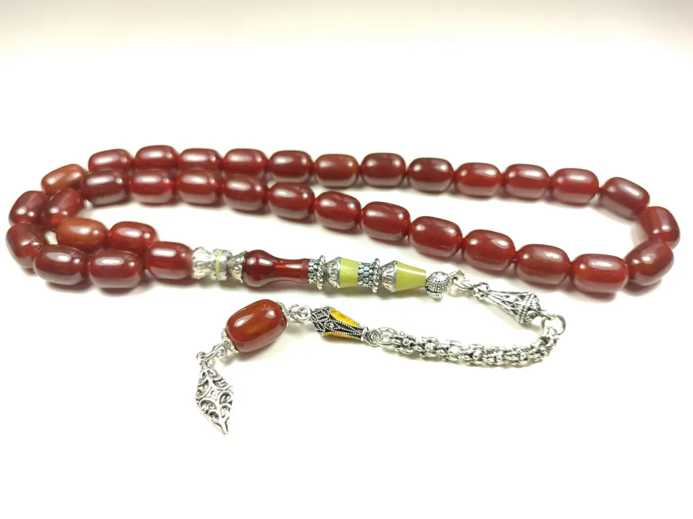 925 Ayar Gümüş Nakkaş Aykırı Renk Sıkma Kehri̇bar küçük resim 2