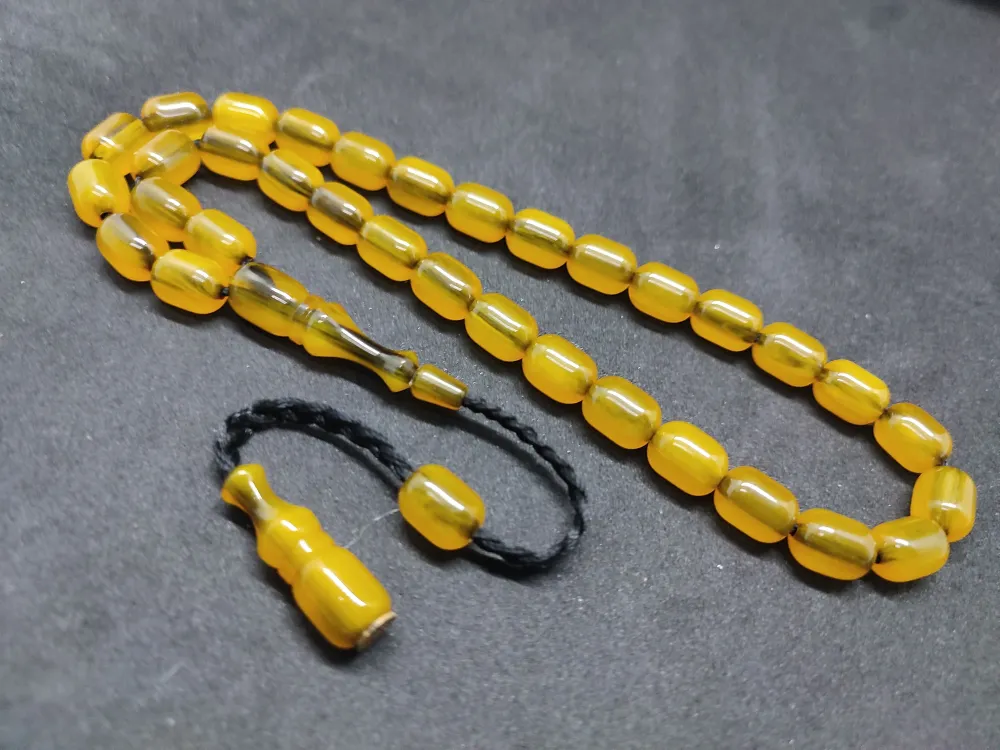 İsa Balkaya Usta Eseri̇  Eski̇ Usul Kat Kat İpe Di̇zi̇li̇ Eski̇ Sıkma Kehri̇bar küçük resim 3