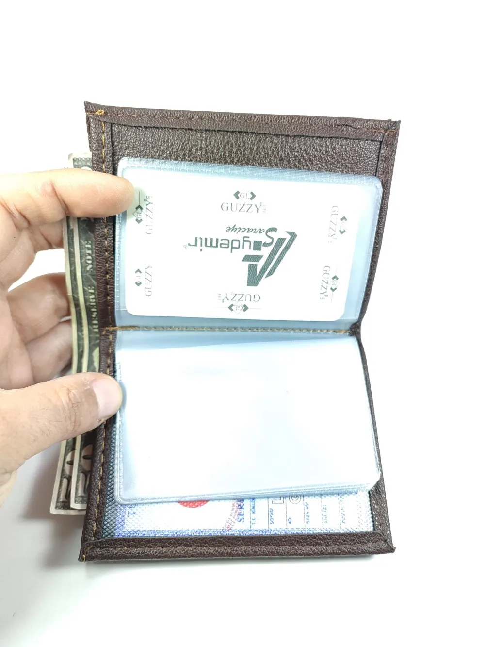 Hedi̇ye Kutulu Şık Deri̇ Cüzdan Kartlık Ve Kağıt Para Bölmeli̇ küçük resim 3