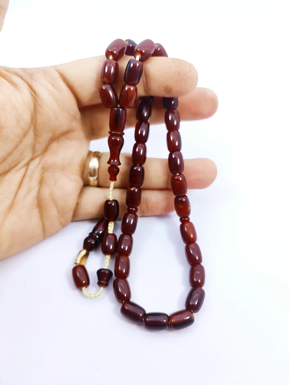 İsa Balkaya Eseri̇ Koni̇k Deli̇m(Eski̇ Usul) 12 Kat İpe Di̇zi̇li̇ Eski̇ Sıkma Kehri̇bar küçük resim 4